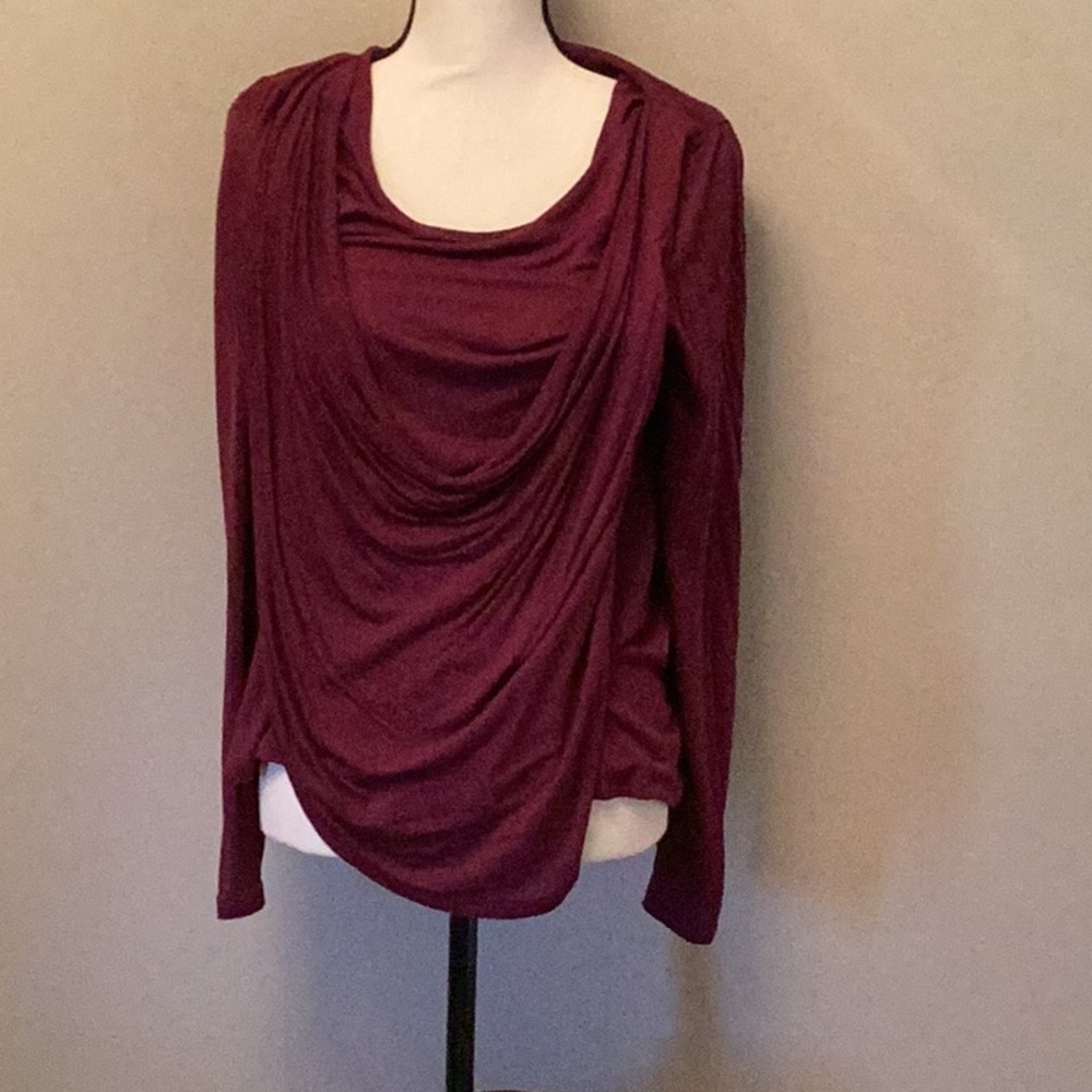 Cabi wine colored draped top